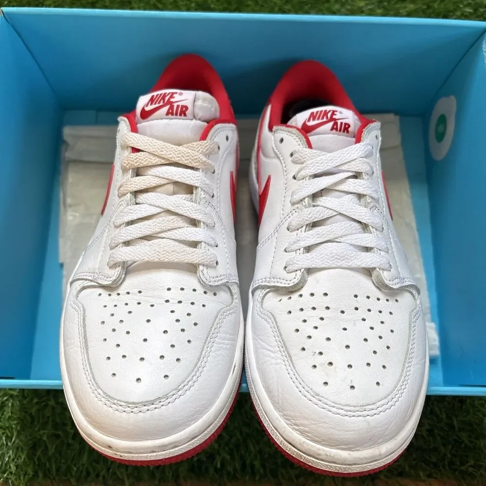 Nike Air Jordan 1 Low Retro OG White University Red CZ0790-161 Mens Size 8.5